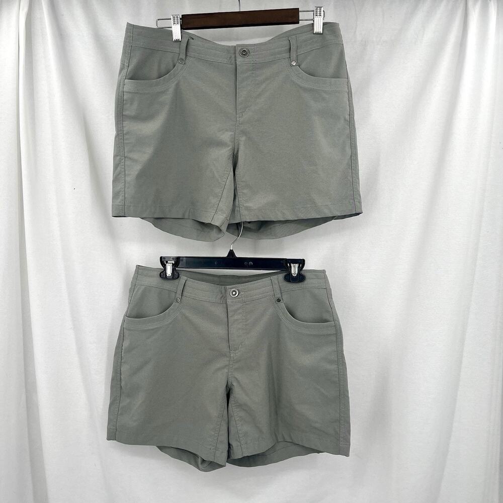 KUHL 2 Pairs Womens Trekr Shorts 12 Gray Hiking Outdoor Performance 5.5” Inseam
